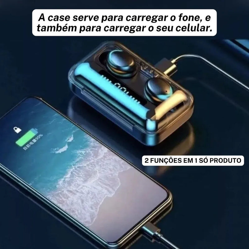 Fone De Ouvido Sem Fio F9-5  Power Bank Audio Premium