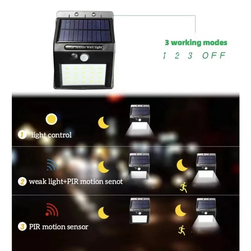 Luminária Solar Led Light Com Sensor Automático De Presença